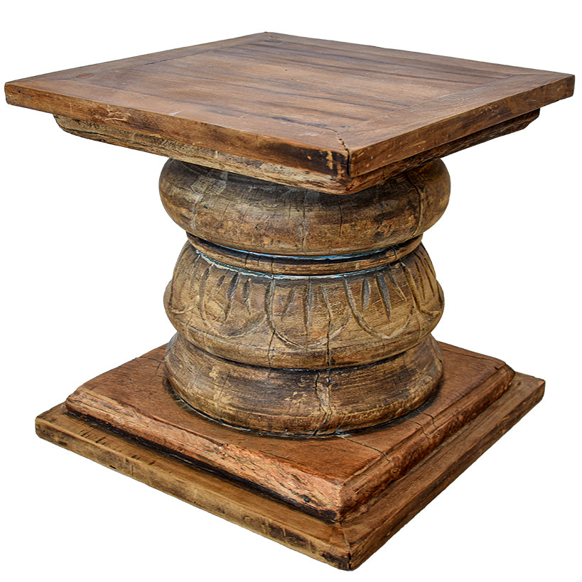 TEAK WOOD SIDE TABLE NATURAL W45 |D45 |H40 CM