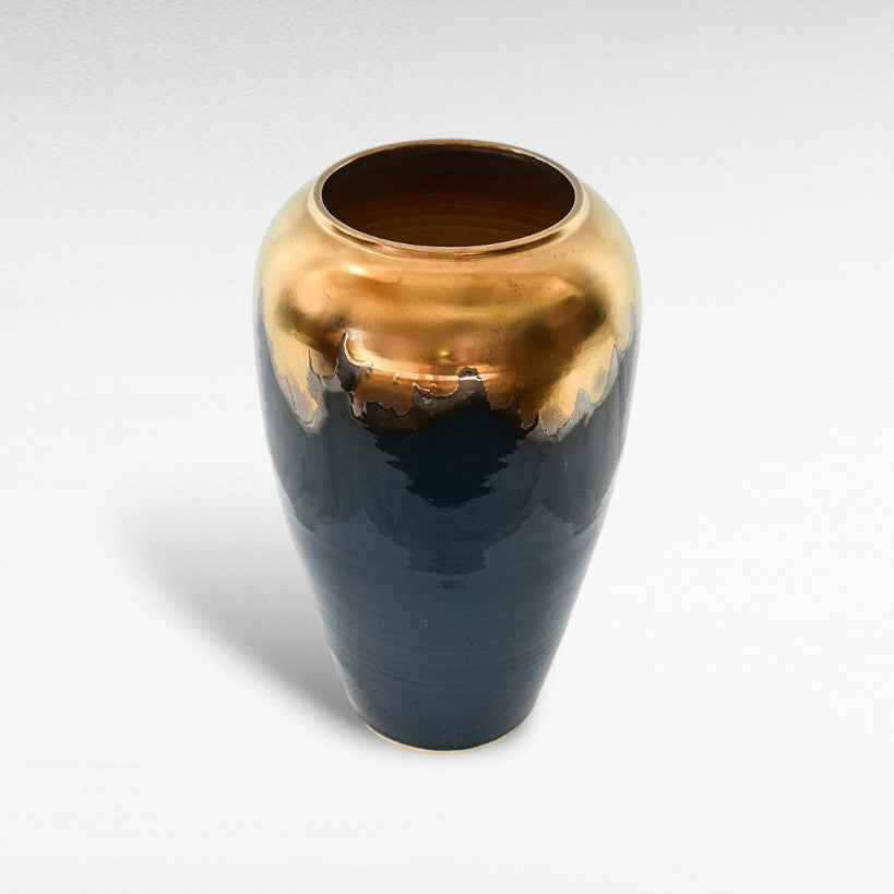 CERAMIC PLANTER WITH ENAMEL PAINTING Φ40 |Η60 CM