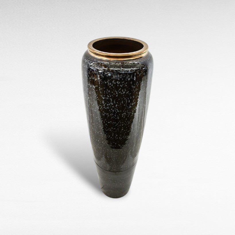 CERAMIC PLANTER WITH ENAMEL PAINTING Φ40 |Η120 CM