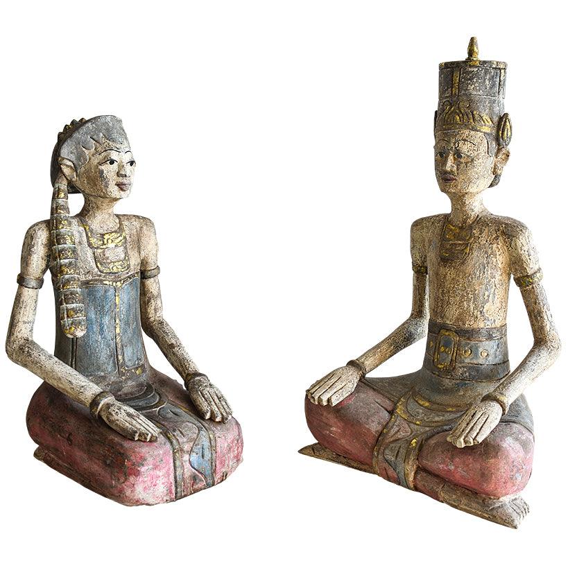 SITTING COUPLE - SET OF 2 MAN: 45x35x85cm, WOMAN: 27x37x65cm - Chora Mykonos