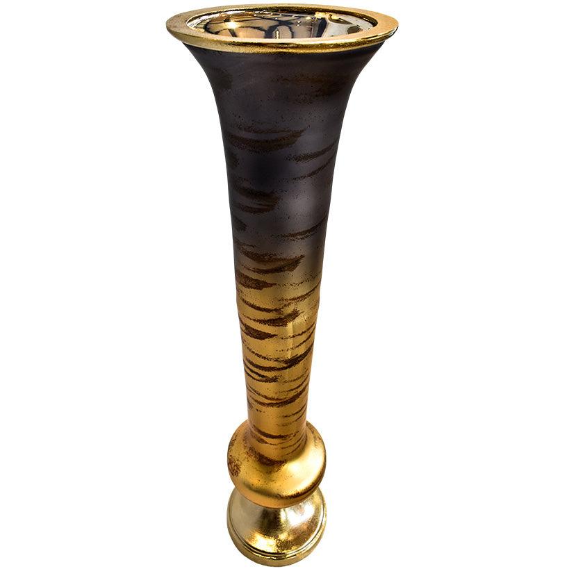 GOLDEN GLASS ALUMINIUM VASE - Chora Mykonos