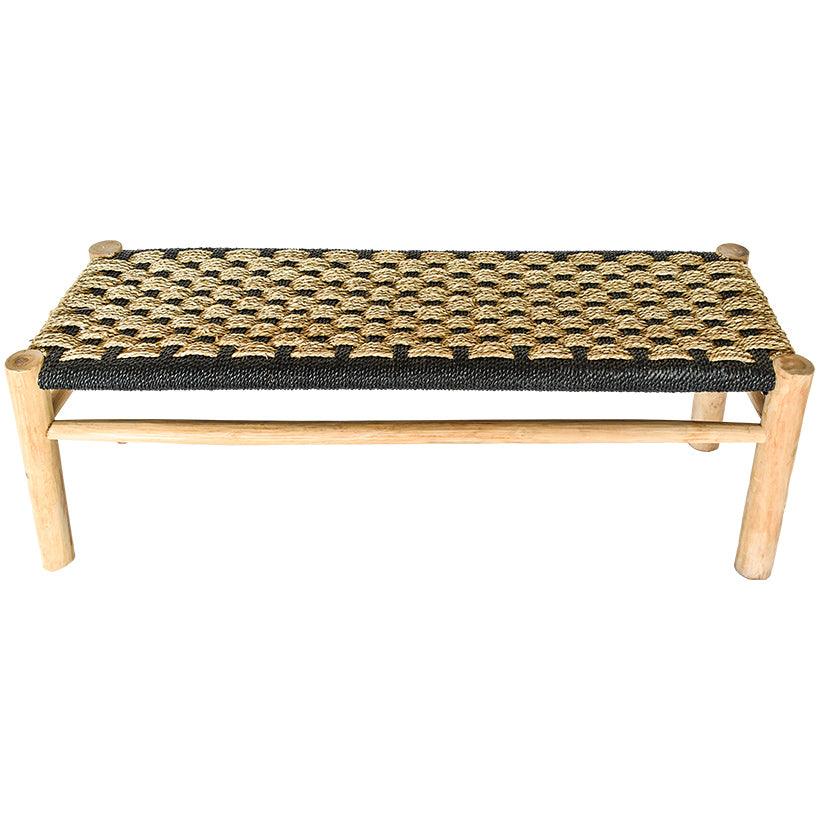 BENCH COLOR NATURAL-BLACK - Chora Barefoot Luxury Living