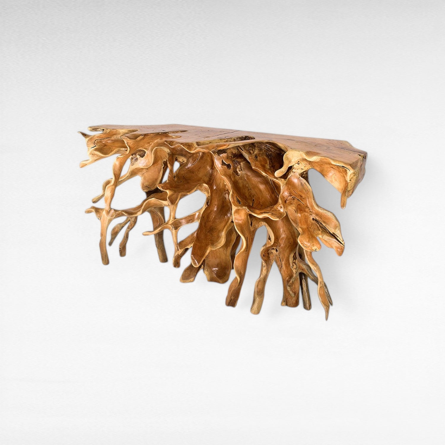 TEAK WOOD ROOT WITH GLASS NATURAL COLOR W150 |D43 |H80 CM