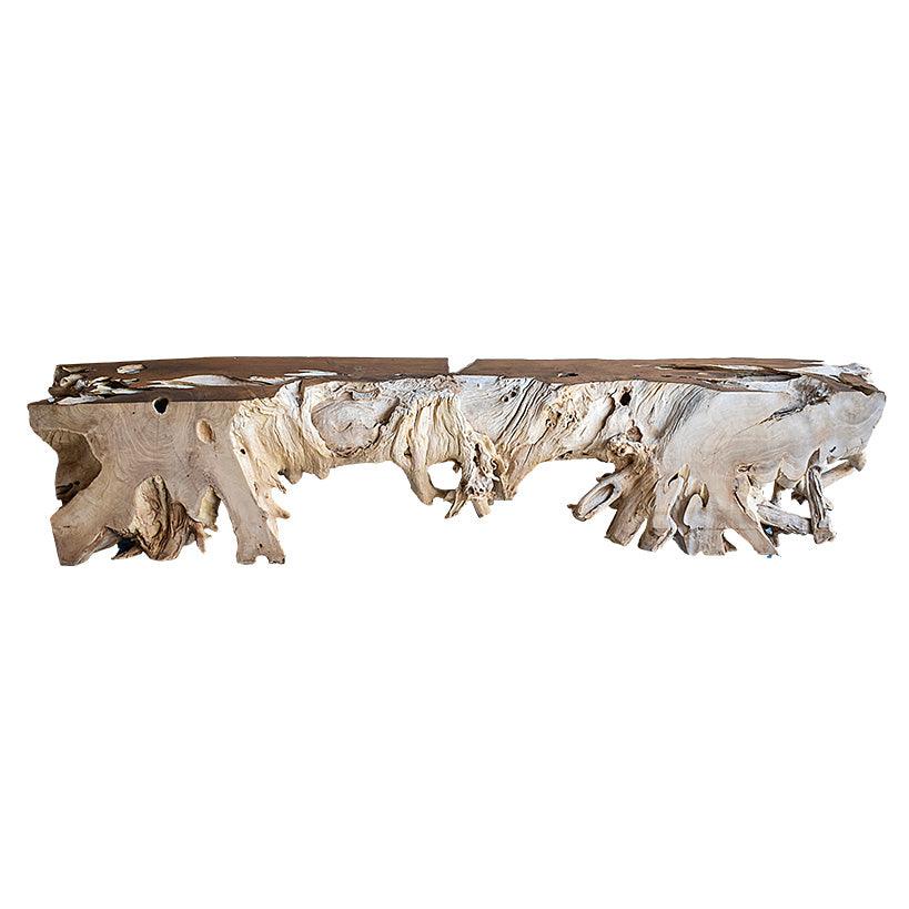 CONSOLE TABLE TEAK WOOD BLEACH & NATURAL - Chora Barefoot Luxury Living