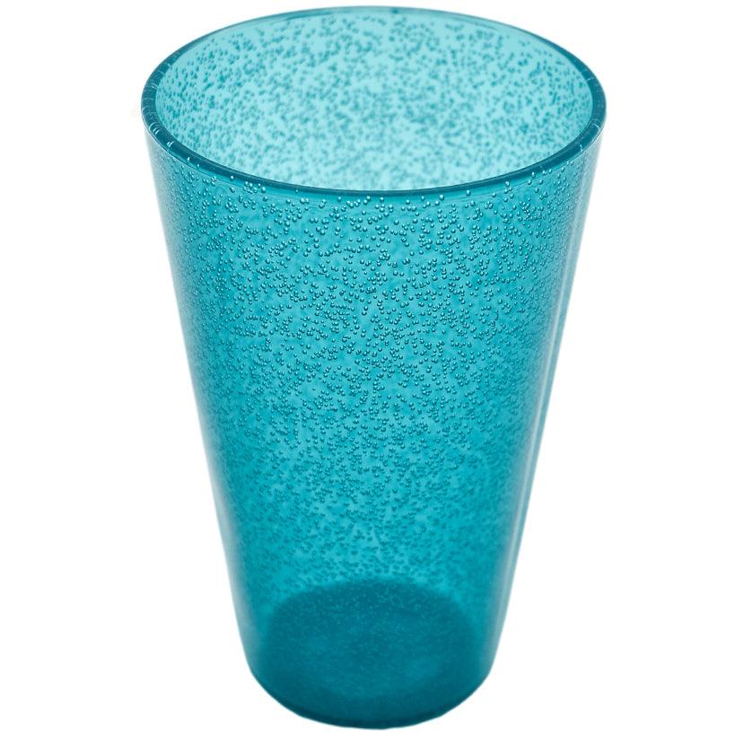 TURQUOISE SYNTHETIC CRYSTAL DRINK GLASS 9x9x14cm - Chora Mykonos