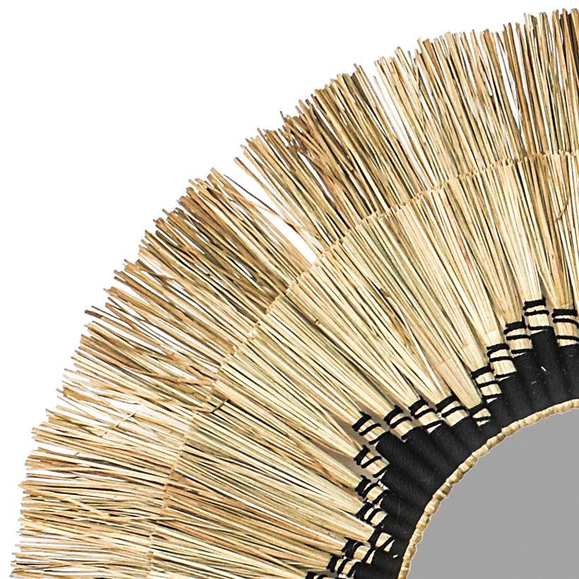 MIRROR MACRAME BLACK CIRCLE 124x124 - Chora Mykonos