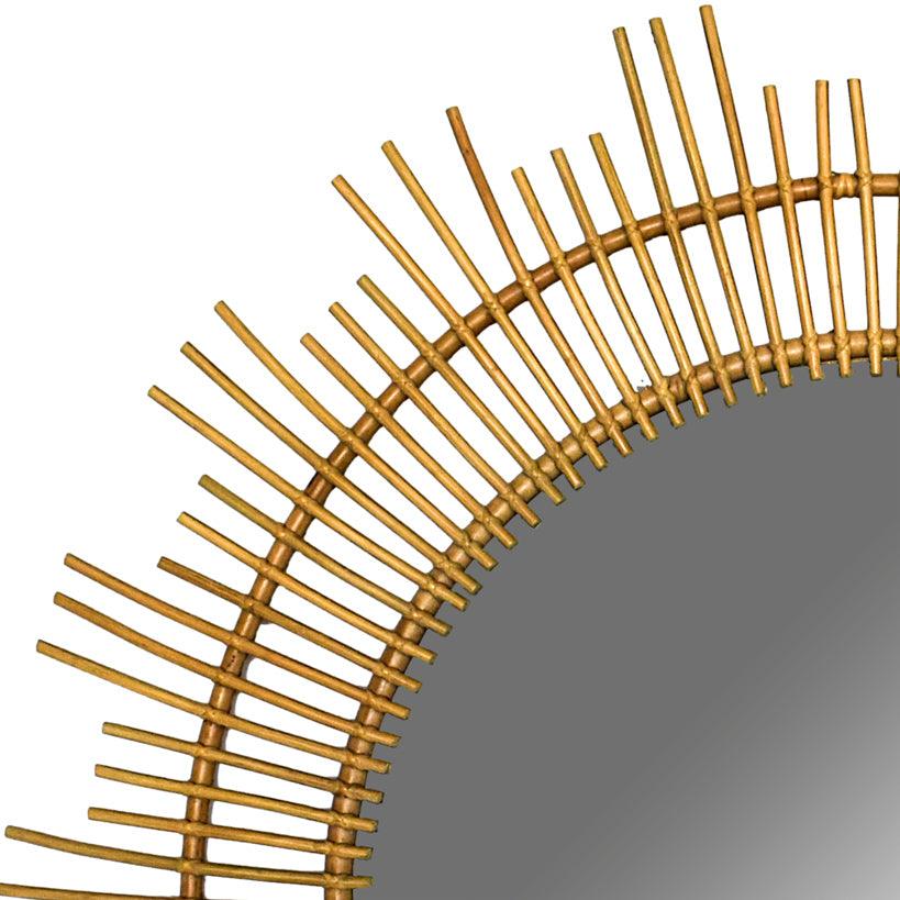 BAMBOO MIRROR SUN SHAPE - Chora Mykonos