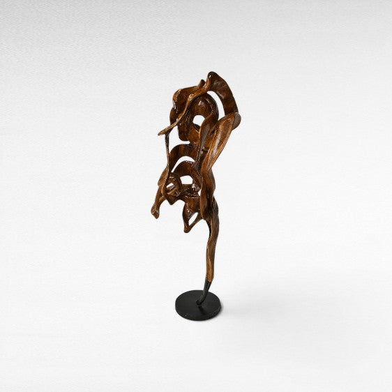 TEAK ROOT DECORATON ON METAL BASE W100 |D50 |H245 CM