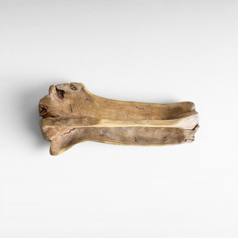 DECOR TRAY WOOD NATURAL 85x40x20cm - Chora Mykonos