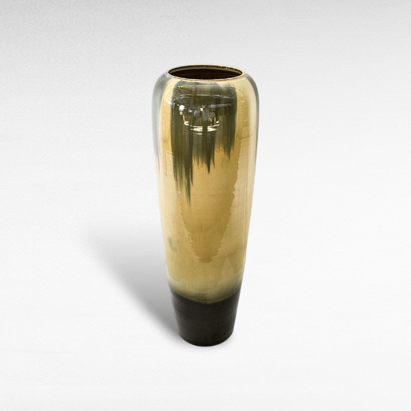 CERAMIC PLANTER WITH ENAMEL PAINTING W40 |D40 |H120 CM