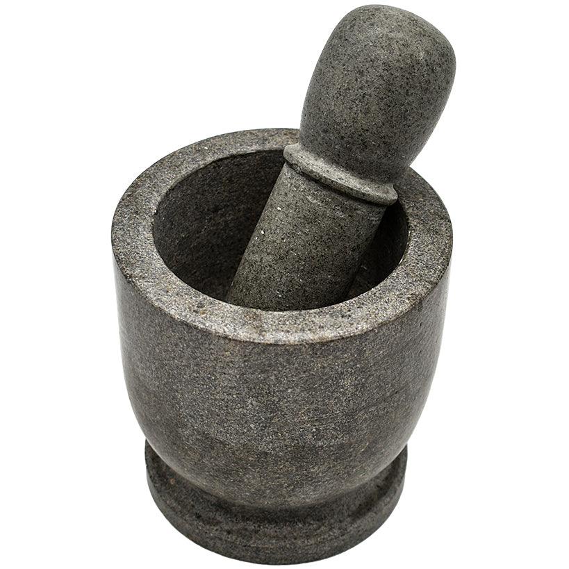 GREY STONE MORTAR & PESTLE 13x13x24cm - Chora Mykonos