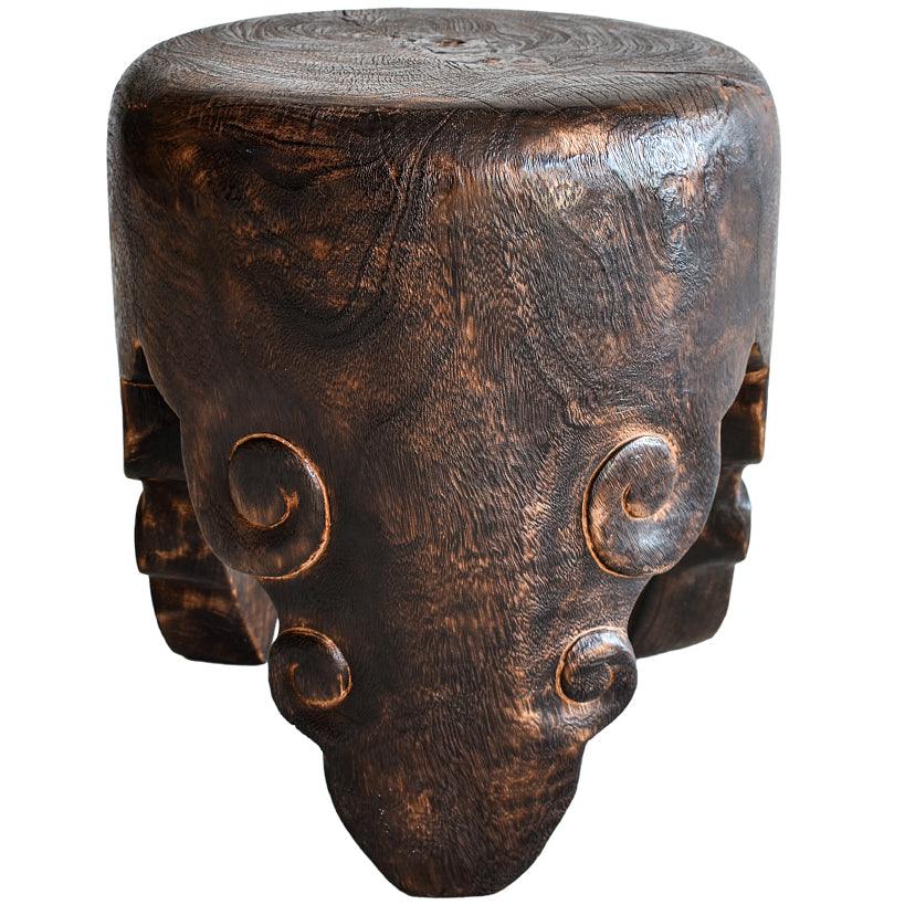 LYCHEE WOOD SIDE TABLE - Chora Mykonos