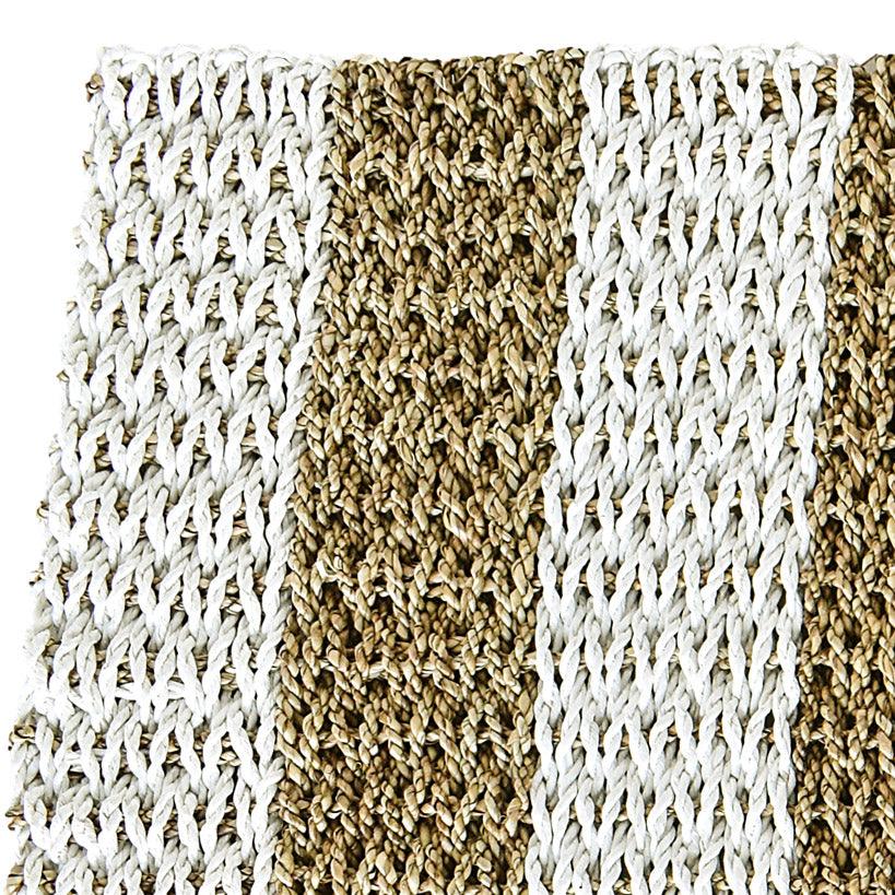 CARPET SYNTHETIC RATTAN NATURAN AND WHITE - Chora Mykonos