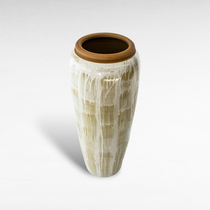 CERAMIC PLANTER WITH ENAMEL PAINTING Φ40 |Η90CM