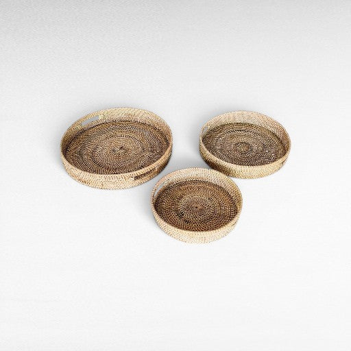 TRAY RATTAN SET OF 3 - Chora Mykonos