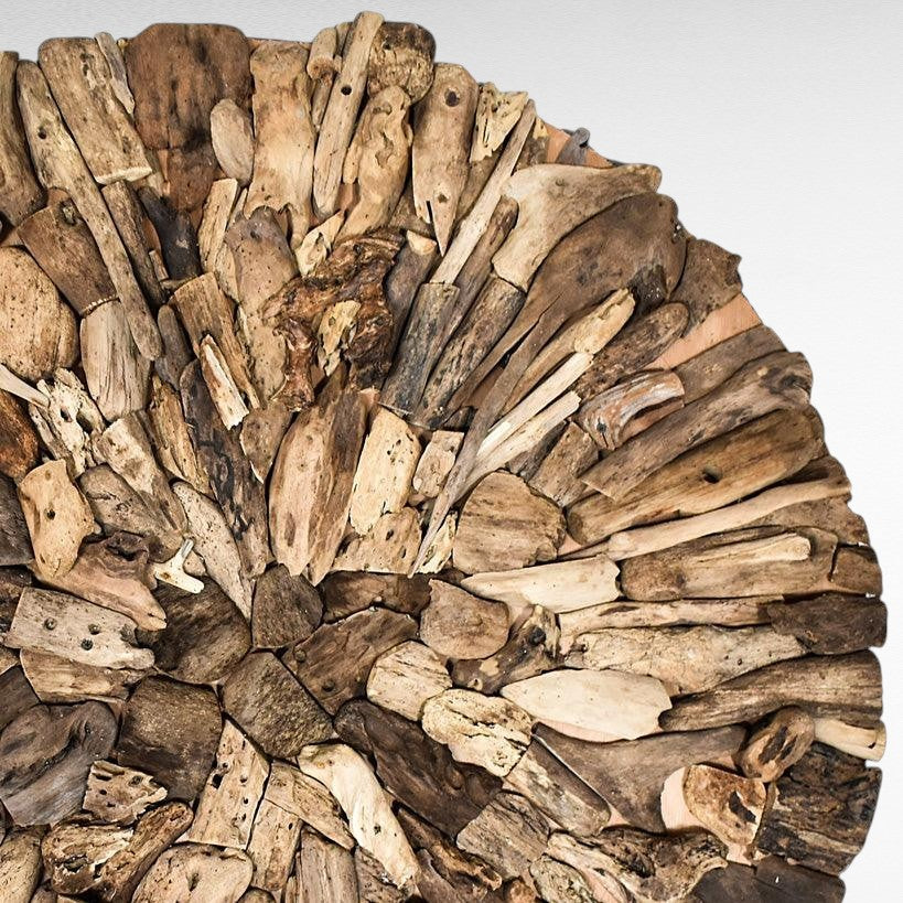 RECUCLED WOOD ROUND WALL DECORATION - Chora Mykonos