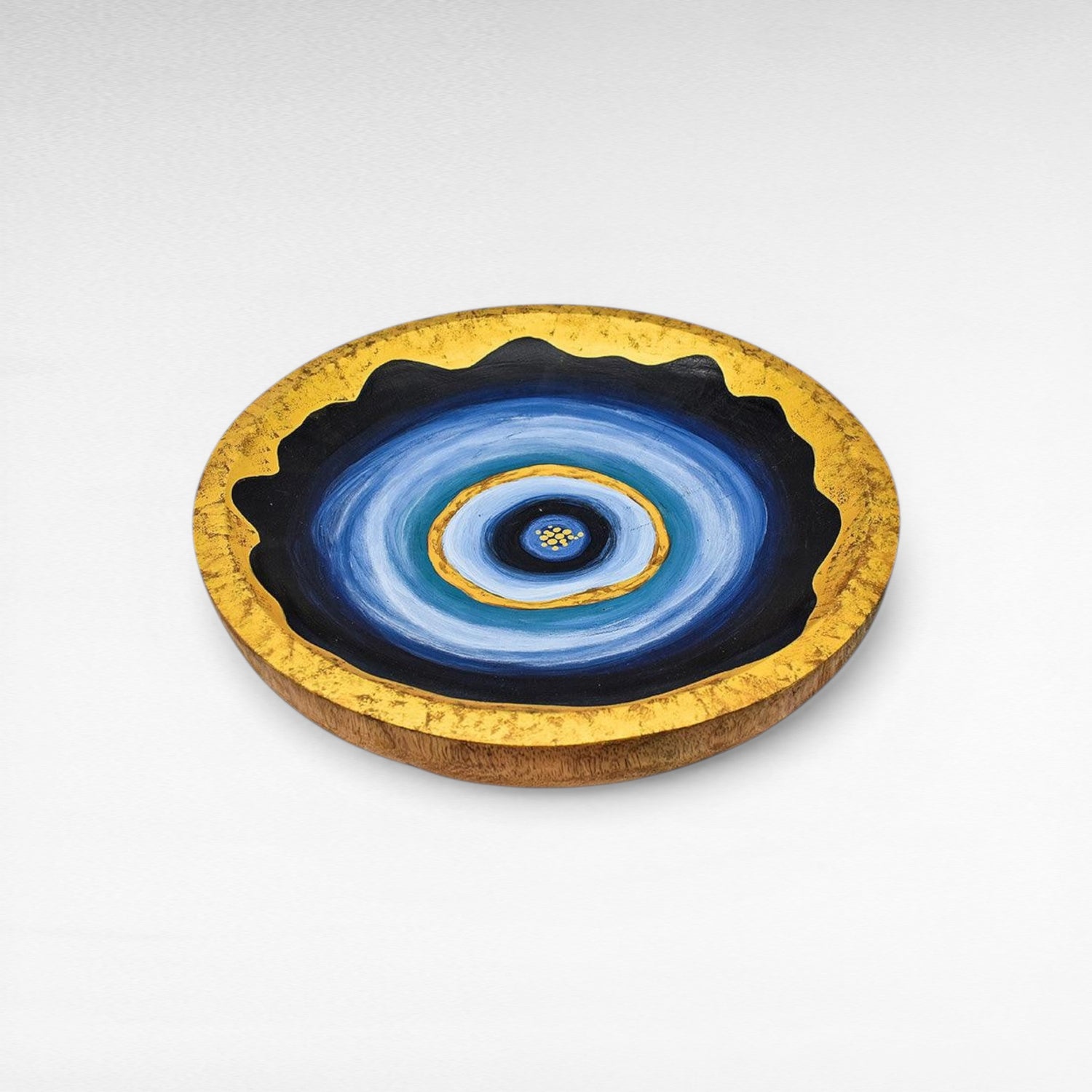 HANDPAINTED TEAK BOWL - Chora Mykonos