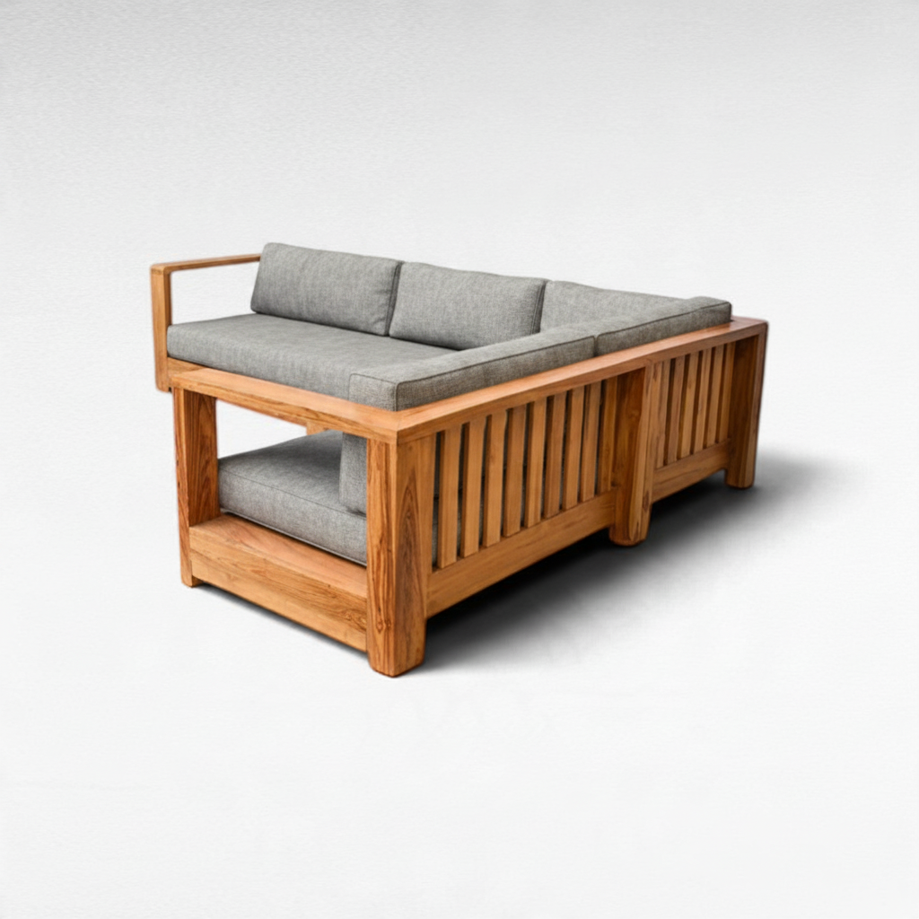 TEAK WOOD CORNER SOFA L300 |W220 cm