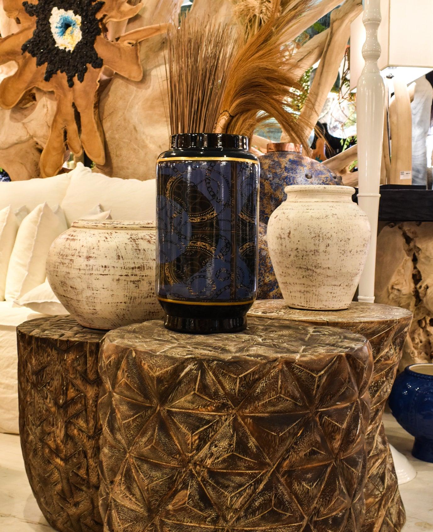 LYCHEE WOOD SIDE TABLE - Chora Mykonos