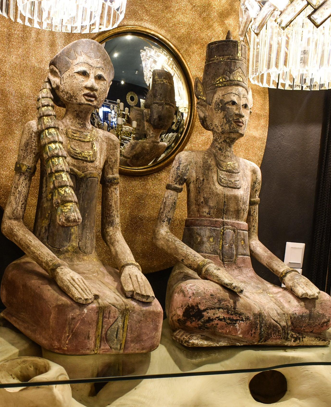 SITTING COUPLE - SET OF 2 MAN: 45x35x85cm, WOMAN: 27x37x65cm - Chora Mykonos