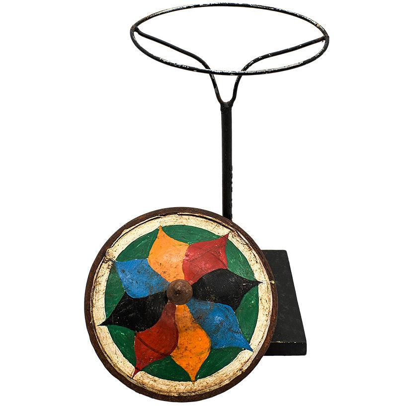 MULTICOLOR SPINNING TOP WITH STAND - Chora Mykonos