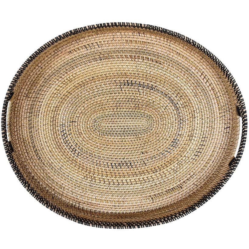 TRAY OVAL RATTAN SET OF 3 - Chora Mykonos