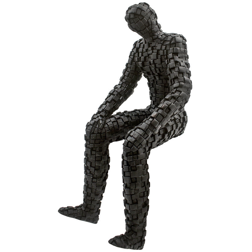SITTED THINKING MAN BLACK