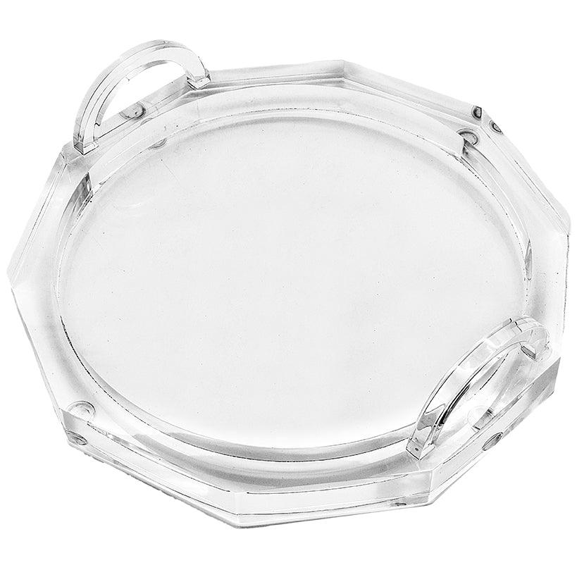 ACRYLIC ROUND TRAY WITH ACRYLIC FINISH - Chora Mykonos