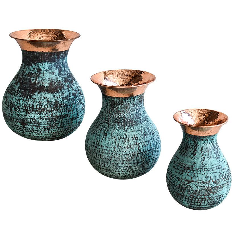 COPPER VASES / SET OF 3 - Chora Mykonos