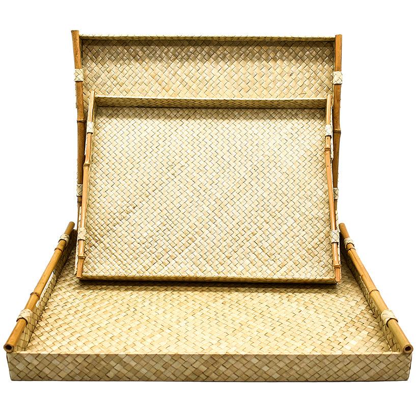 TRAY SET OF 3 40x30x4cm, 45x34x4cm, 50x38x4cm - Chora Mykonos