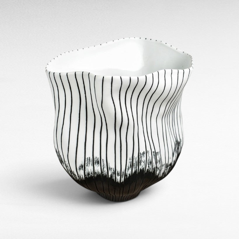 VASE PORCELAIN BLACK & WHITE Φ34 |H35 CM