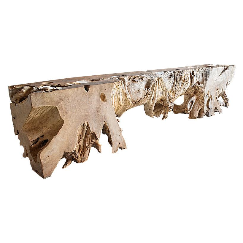 CONSOLE TABLE TEAK WOOD BLEACH & NATURAL - Chora Barefoot Luxury Living