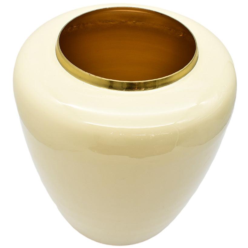 SO SHINNY WHITE VASE 32x35cm - Chora Mykonos