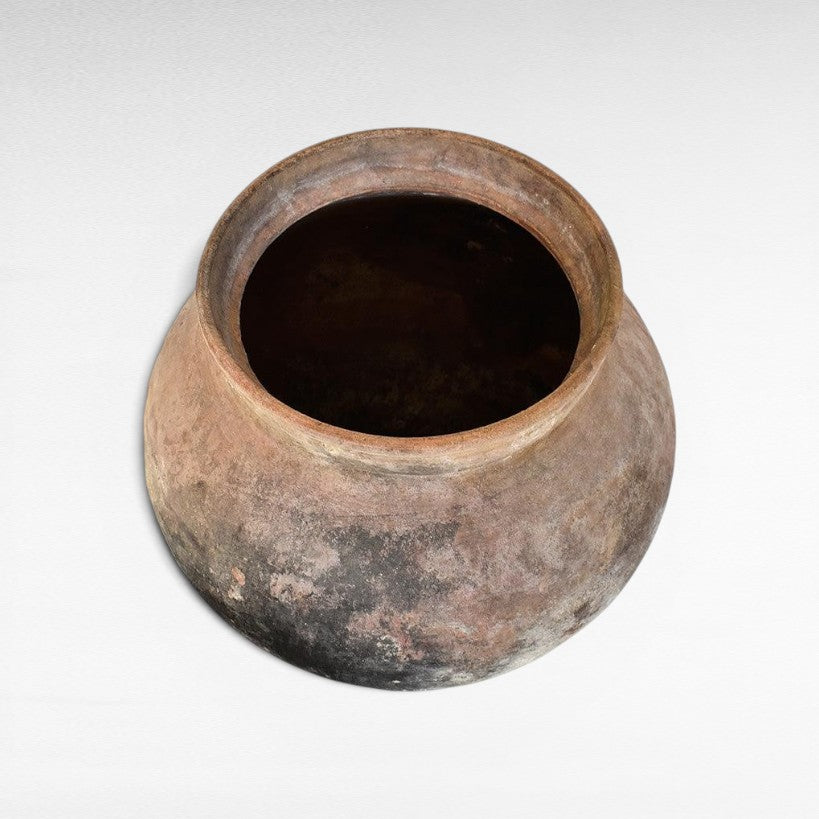 GREY BROWN ANTIQUE POT - Chora Barefoot Luxury Living