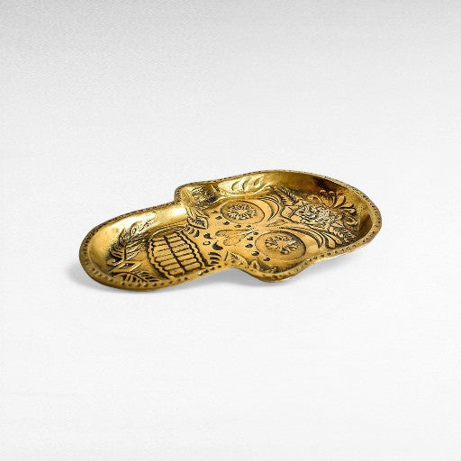 Medium Gold Brass Skull Plate - Chora Barefoot Luxury Living