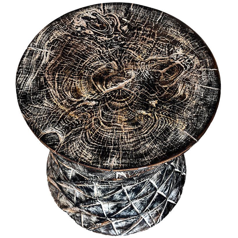 HOURGLASS SIDE TABLE LYCHEE WOOD 45x45x50cm - Chora Mykonos