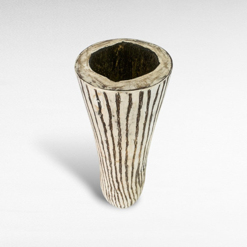 PALM WOOD WHITEWASH POT W30 |D30 |H120 CM
