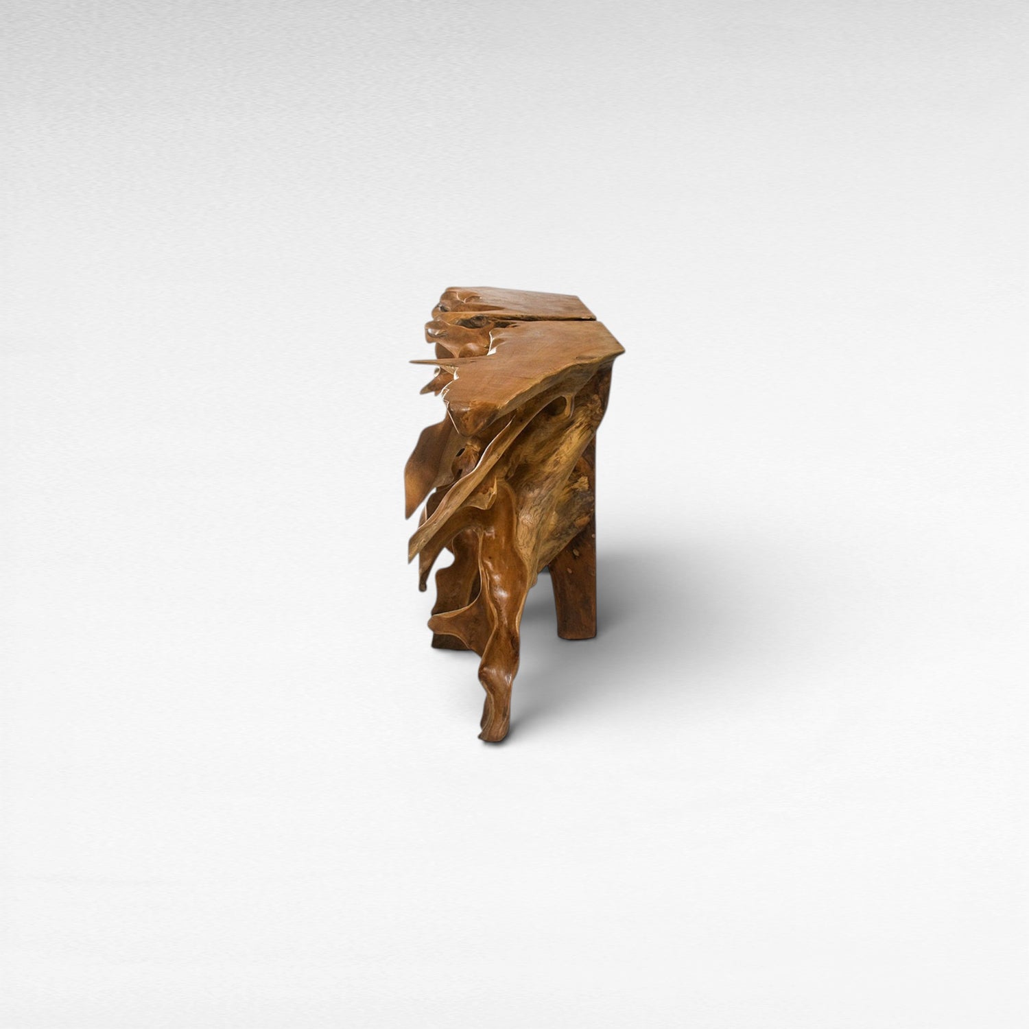 TEAK WOOD ROOT WITH GLASS NATURAL COLOR W195 |D43 |H80 CM