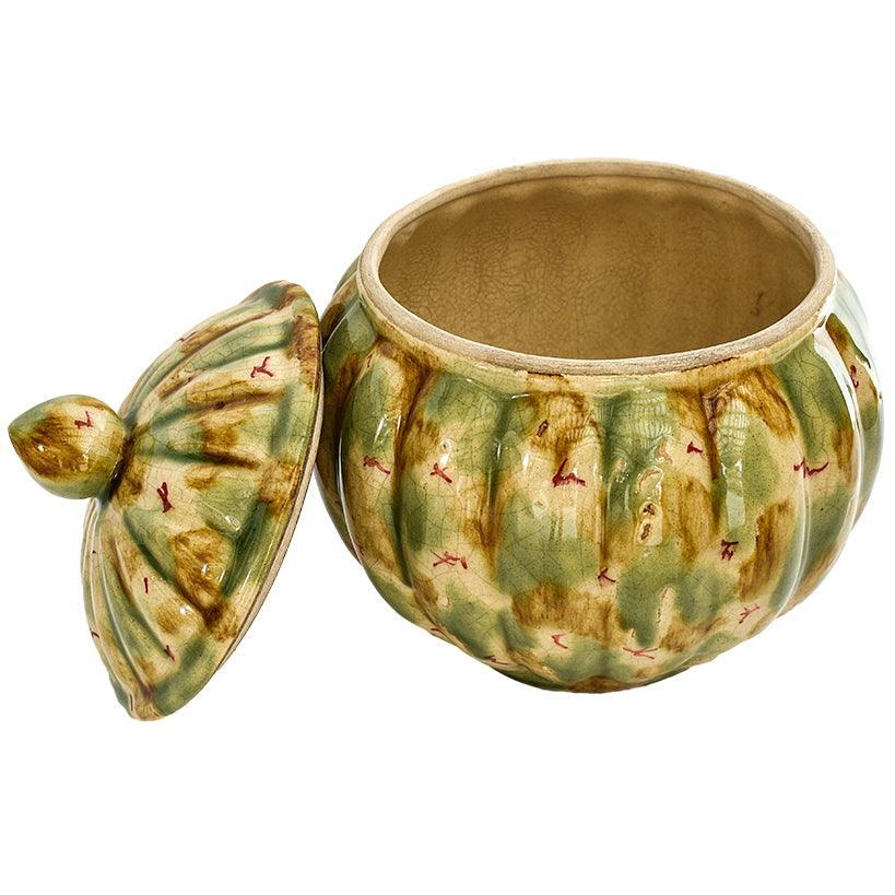 HANDPAINTED VASE WITH LID 25x25x32cm - Chora Mykonos
