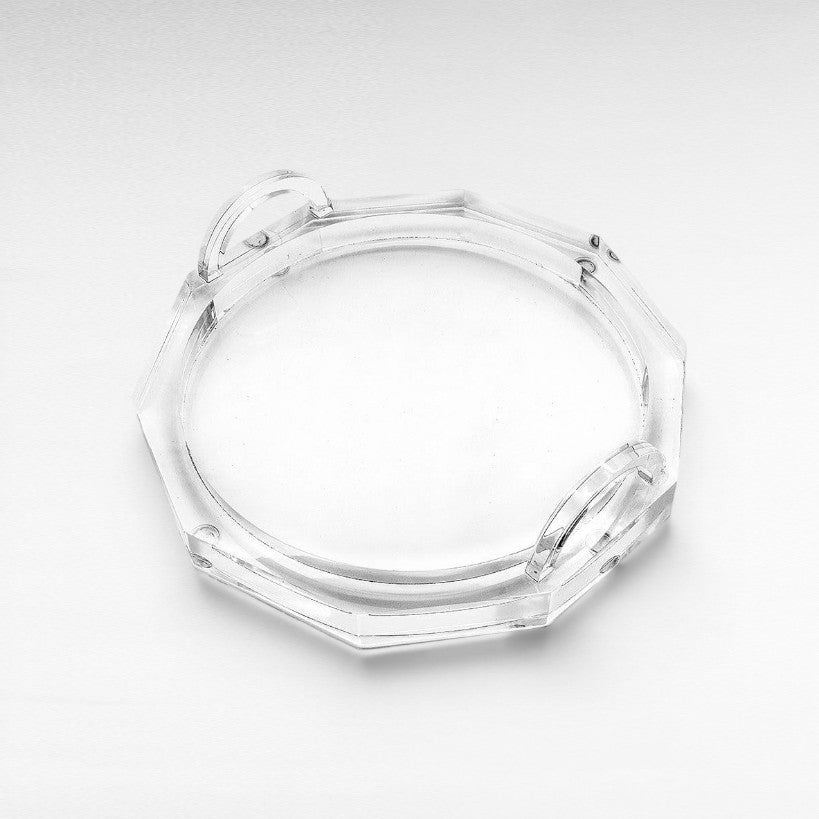 ACRYLIC ROUND TRAY WITH ACRYLIC FINISH - Chora Mykonos