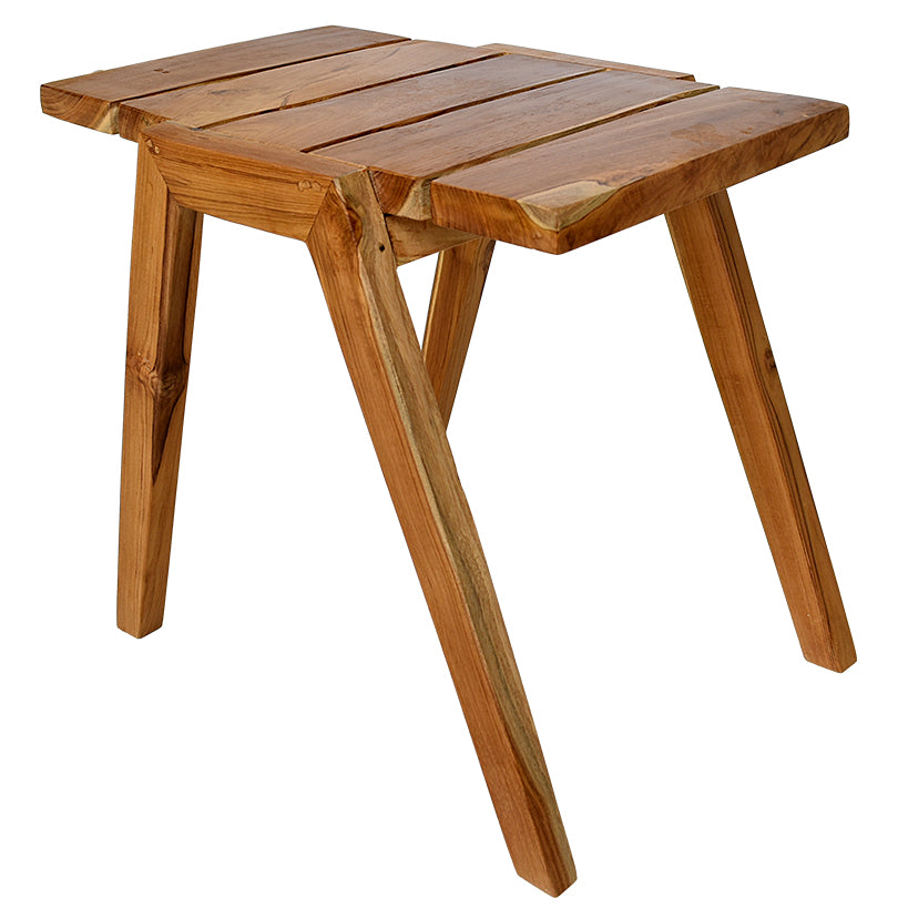TEAK WOOD SIDE TABLE W30 |D50 |H45 CM