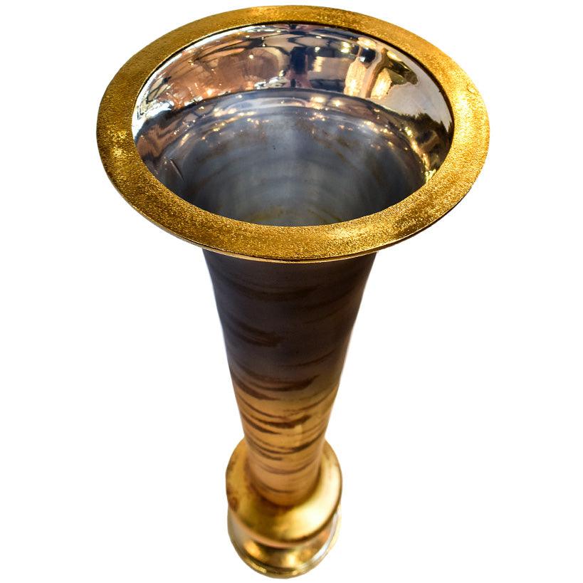 GOLDEN GLASS ALUMINIUM VASE - Chora Mykonos