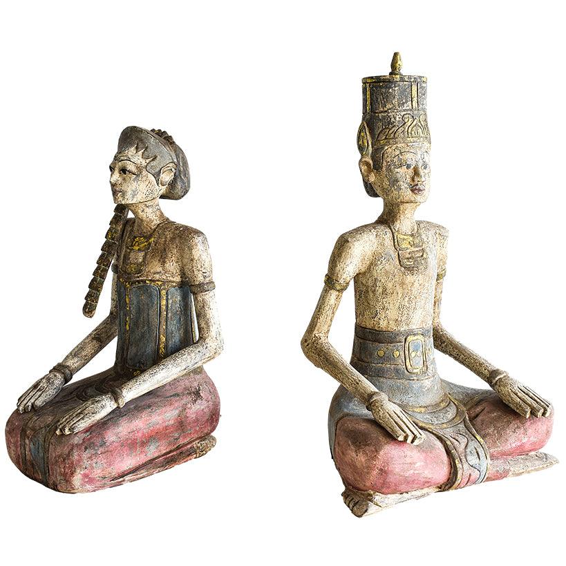 SITTING COUPLE - SET OF 2 MAN: 45x35x85cm, WOMAN: 27x37x65cm - Chora Mykonos