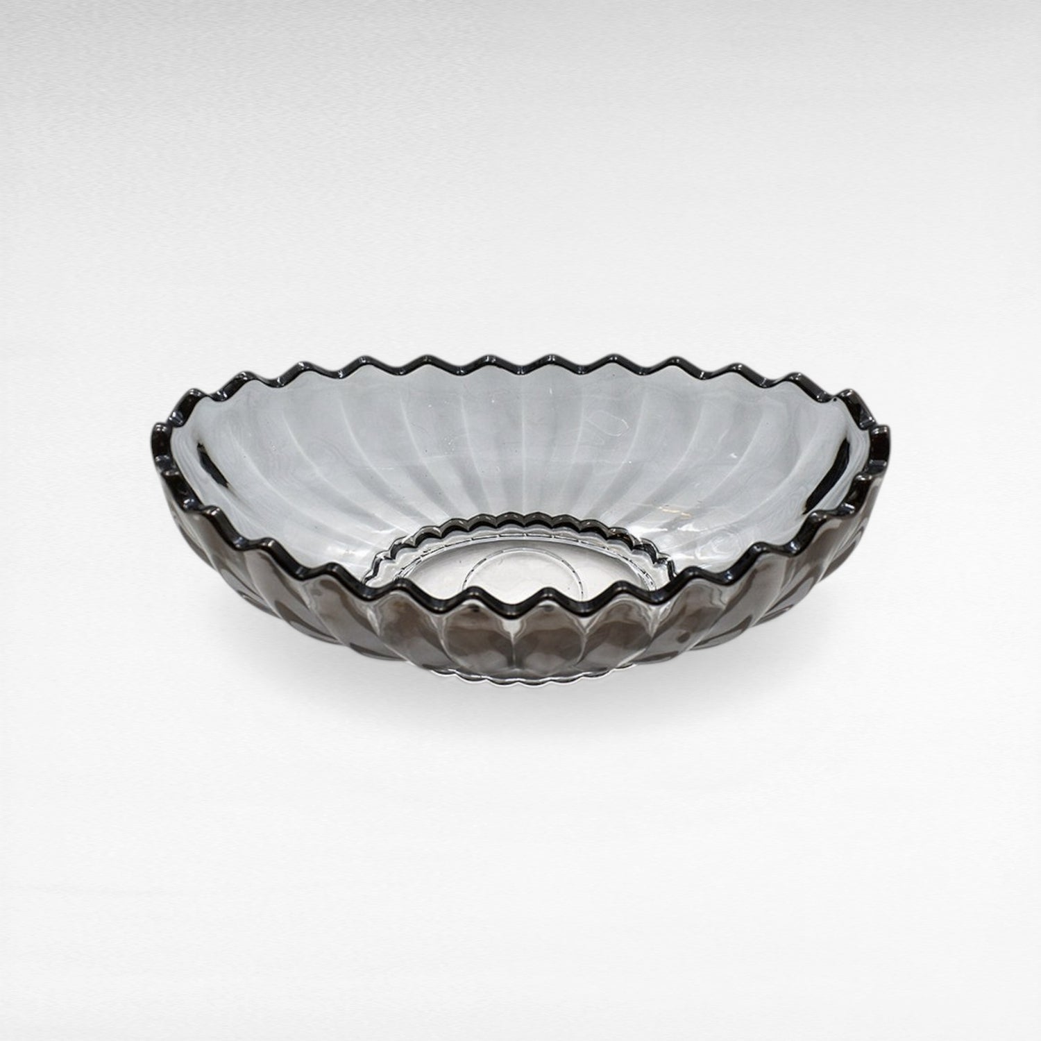 GREY FLOWER OVAL SERVING BOWL