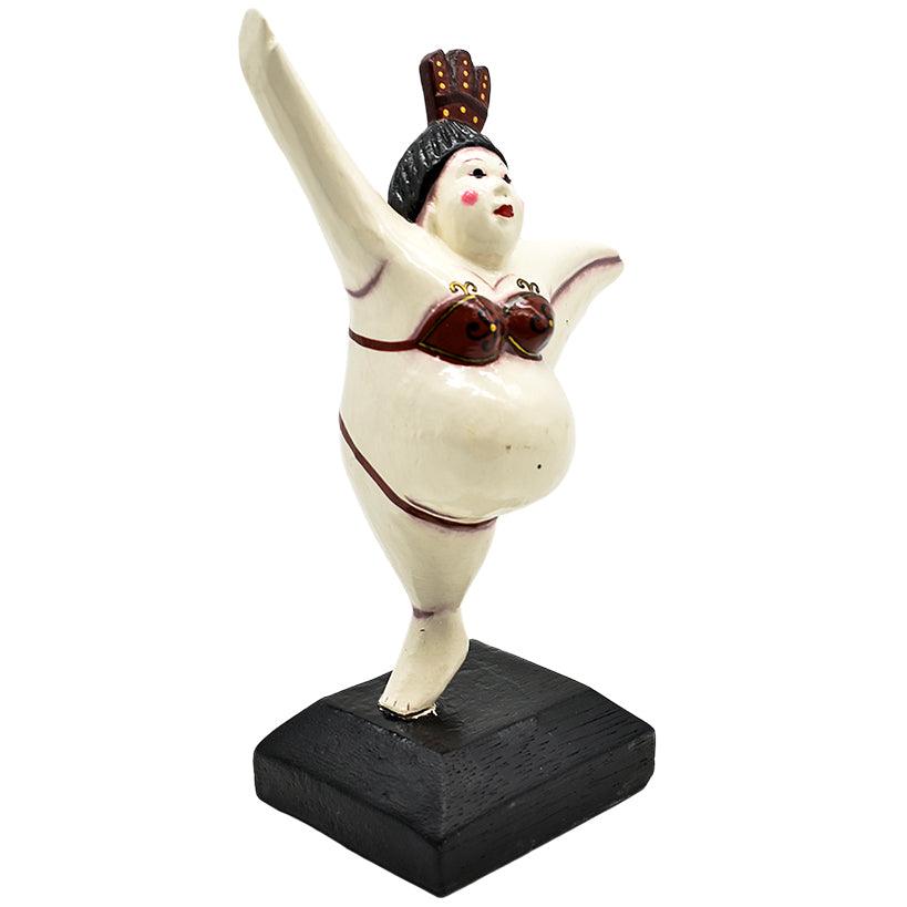 WOODEN BALLERINA 14x12x25cm - Chora Mykonos