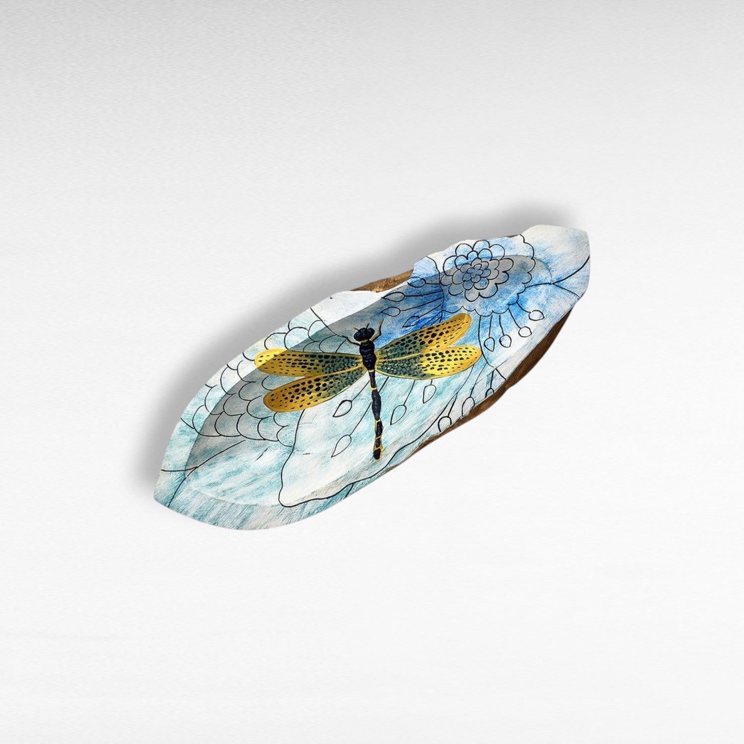 HANDPAINTED TEAK BOWL MULTICOLOR BOAT - Chora Mykonos