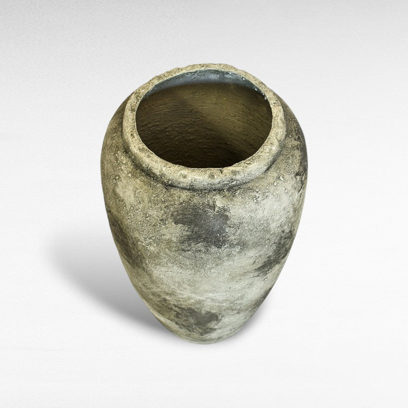 TERRACOTTA ANTIQUE COATING GREEN PLANTER W30 |D30 |H50 CM