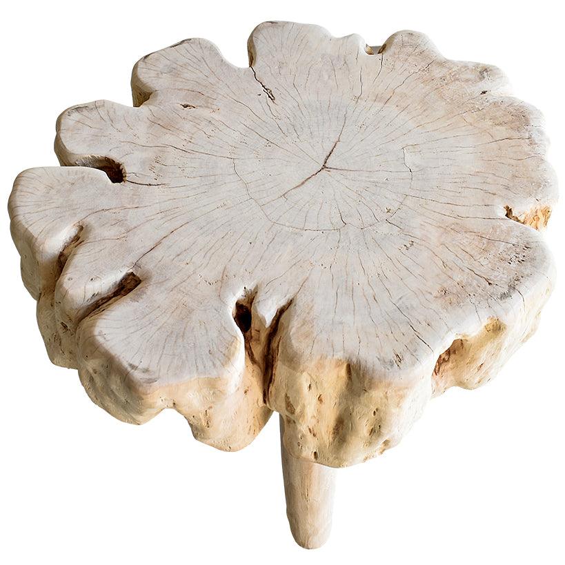 BLECHED EUPHORIA LONGANA WOOD COFFEE TABLE 62x56x50cm - Chora Mykonos