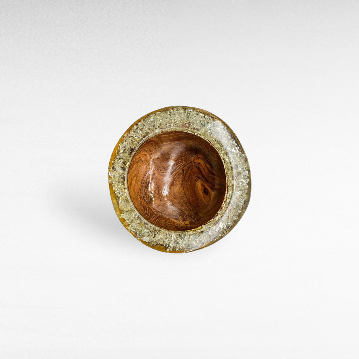 TEAK BOWL RESIN WHITE 30x25x9cm - Chora Mykonos