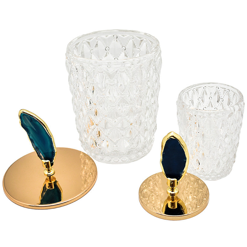 DECOR BOWL WITH AGATE LID DECOR LARGE set of 2